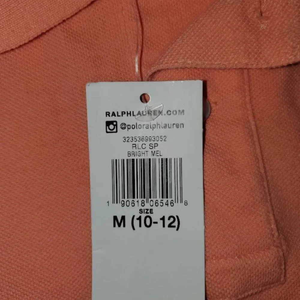 Ralph Lauren boy's peach color short sleeve Comfort Polo T Shirt Size M